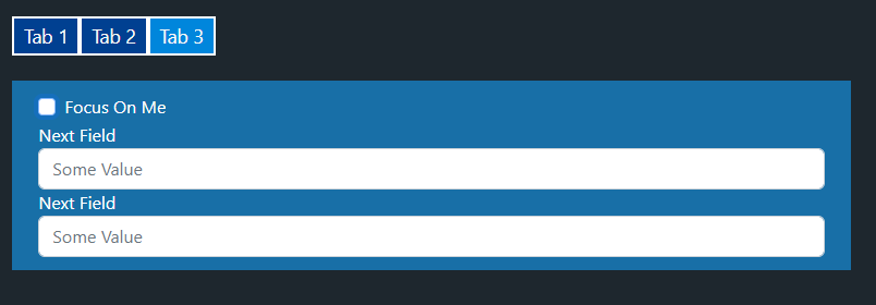 tab panel 3 sets the checkbox to initial focus
