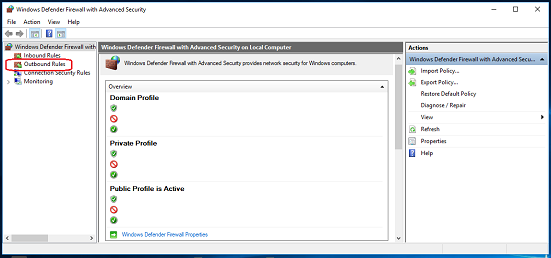 click on the outbound