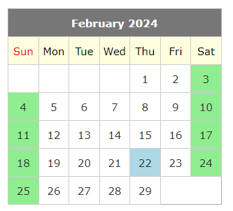 Calander using PHP