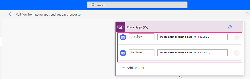 How to pass parameters or input to flow from PowerApps