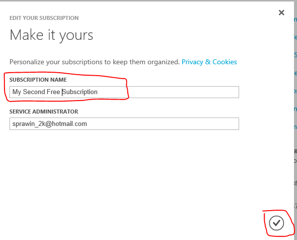 Edit Subscription details