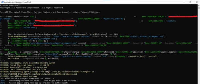 Configure and Onboarding VMs to Azure Arc Hybrid