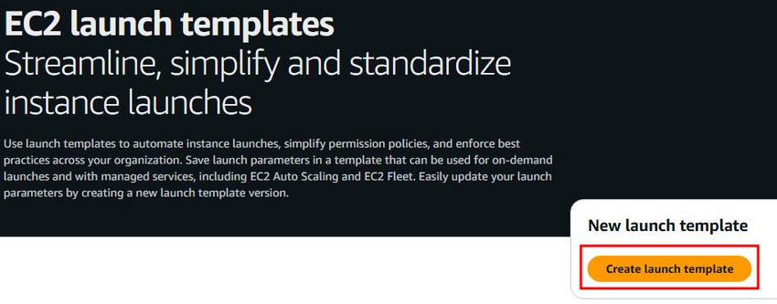 Create launch template