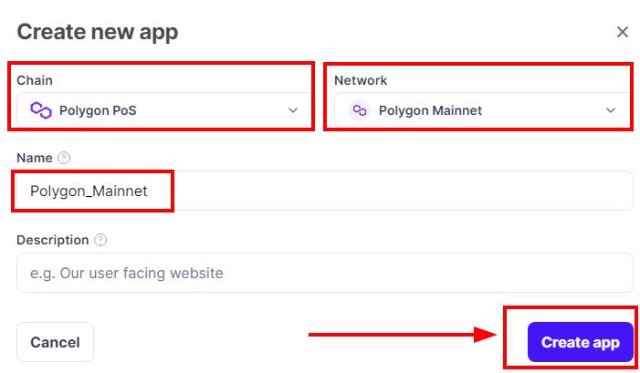 Choose blochchain & network