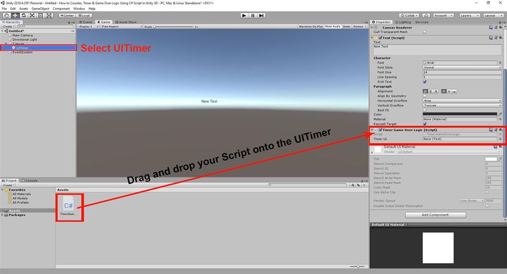 How To Counter, Timer And Game Over Logic Using C# Script In Unity 3D image.