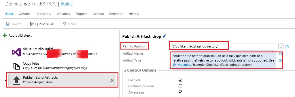 How To Create A Build Definition In TFS 2015, Adding Tasks And Setting Build Menu Options