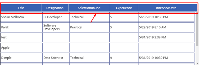 How To Create A Header In PowerApps Blank Gallery - PowerApps Grid View