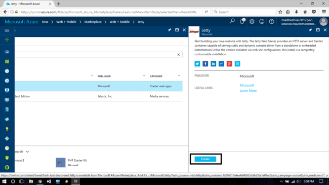 How To Create A Java Web App In Azure MarketPlace