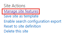 Site Actions