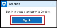 Sign in to dropbox