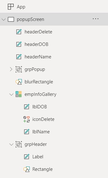 Controls inside screen
