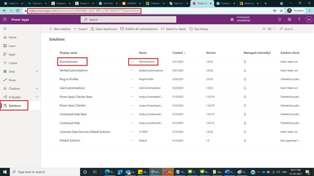 How To Create A Solution In Dynamics 365 CRM Using Classic Mode And Power Apps Maker Portal