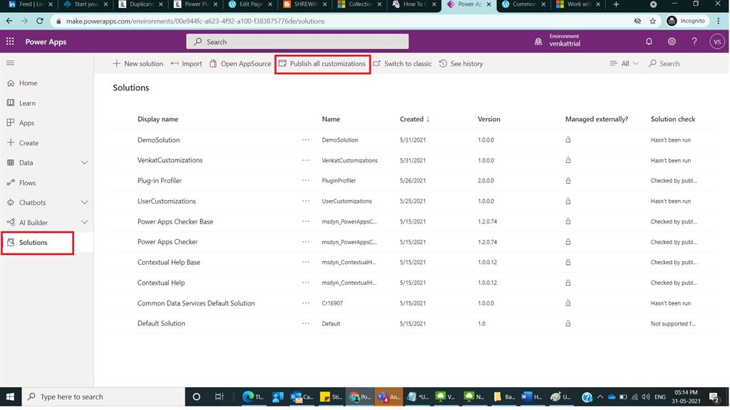 How To Create A Solution In Dynamics 365 CRM Using Classic Mode And Power Apps Maker Portal