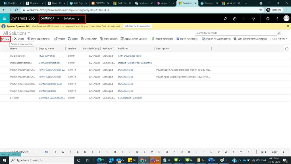 How To Create A Solution In Dynamics 365 CRM Using Classic Mode And Power Apps Maker Portal