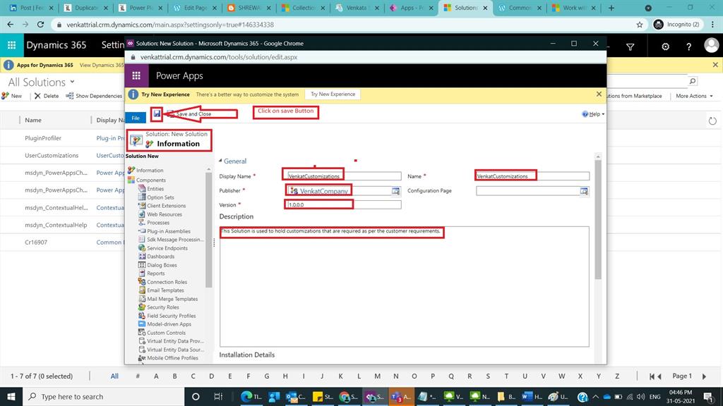 How To Create A Solution In Dynamics 365 CRM Using Classic Mode And Power Apps Maker Portal