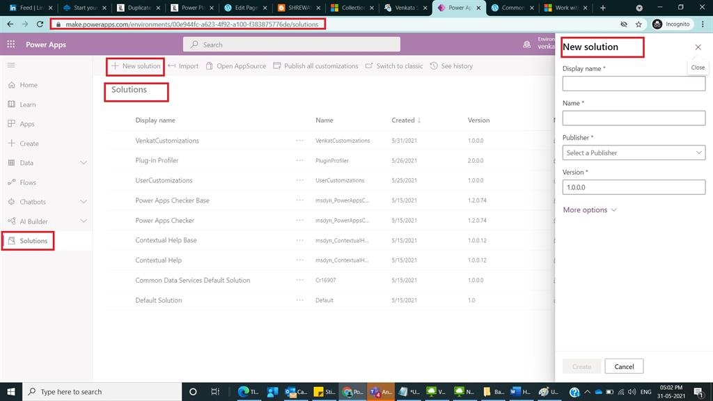 How To Create A Solution In Dynamics 365 CRM Using Classic Mode And Power Apps Maker Portal