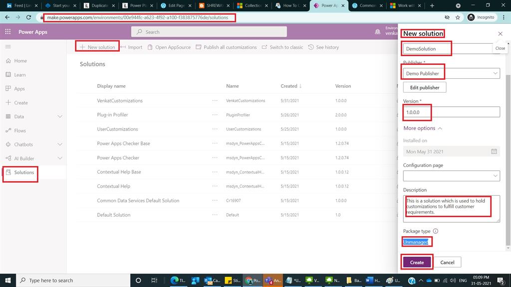 How To Create A Solution In Dynamics 365 CRM Using Classic Mode And Power Apps Maker Portal