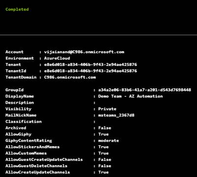 How To Create A Team In Microsoft Teams Using Powershell In Azure Automation