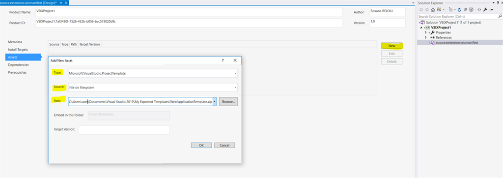 How To Create A VSIX Extension For A Custom Template Project