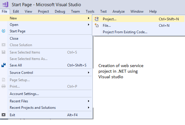 How To Create A Web Service Project In .NET Using Visual Studio