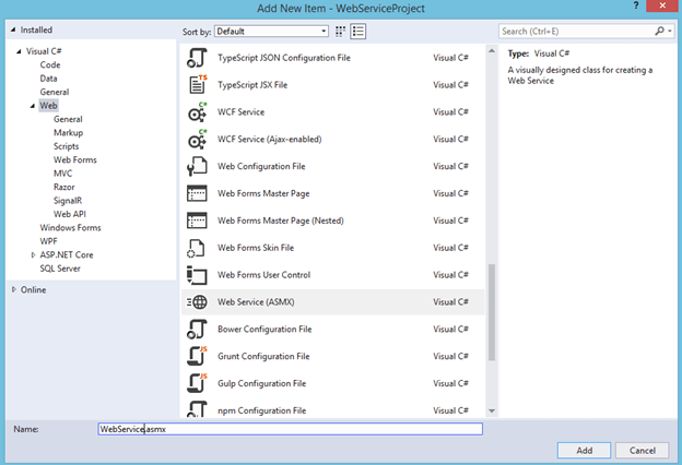 How To Create A Web Service Project In .NET Using Visual Studio