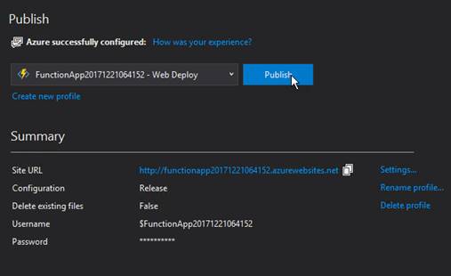 How To Create An Azure Function App Using Visual Studio 2017