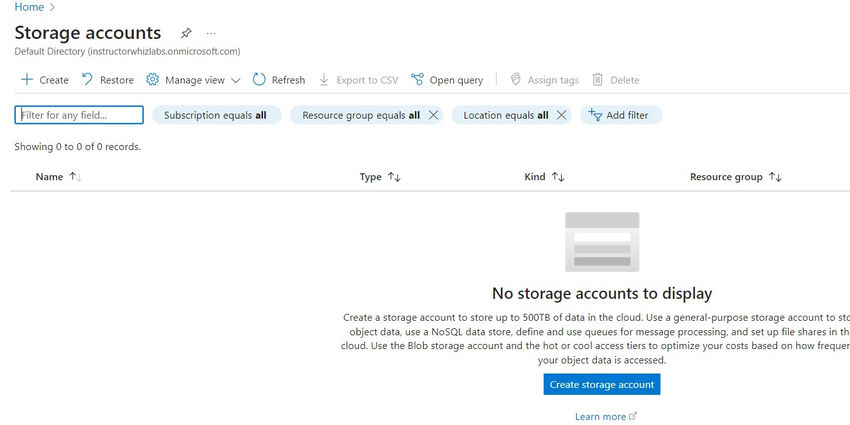 存储帐户Storage Account