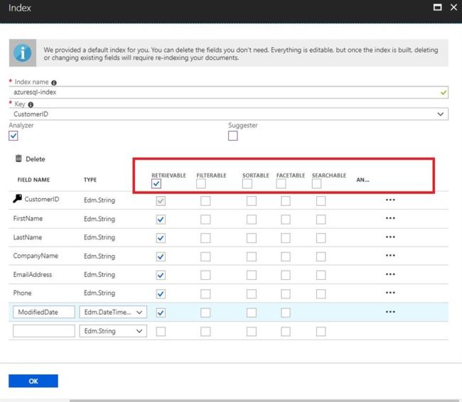 How to create an Index using Import Data, Create an indexer
