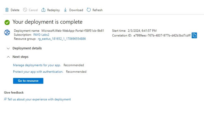 Deployment completed