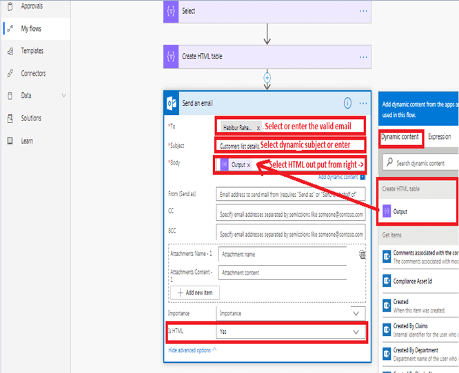 How To Create And Format HTML Table Using Microsoft Flow And SharePoint Online