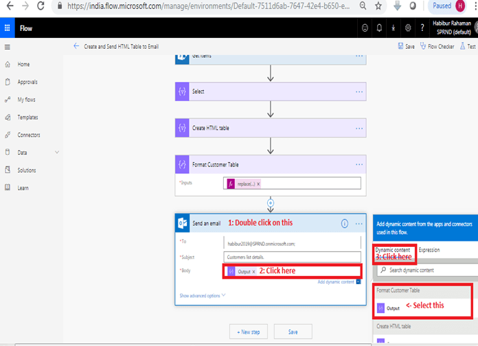 How To Create And Format HTML Table Using Microsoft Flow And SharePoint Online