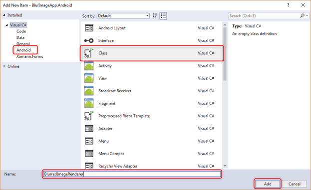 BlurredImage in Xamarin