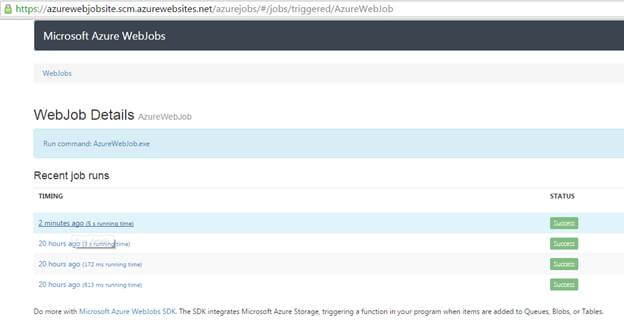 WebJob details