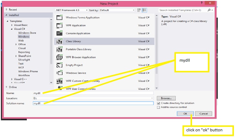 How to Create Class Library (dll) in C# .NET