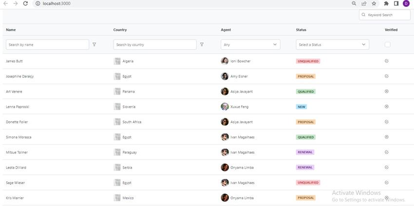 How To Create Data Table With Filter Using Primereact/Primefaces In ReactJS