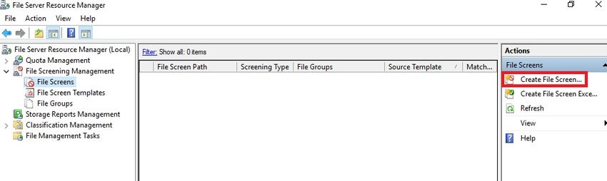 Create file screens