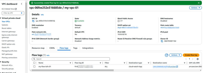 How to Create Flow Logs in AWS VPC