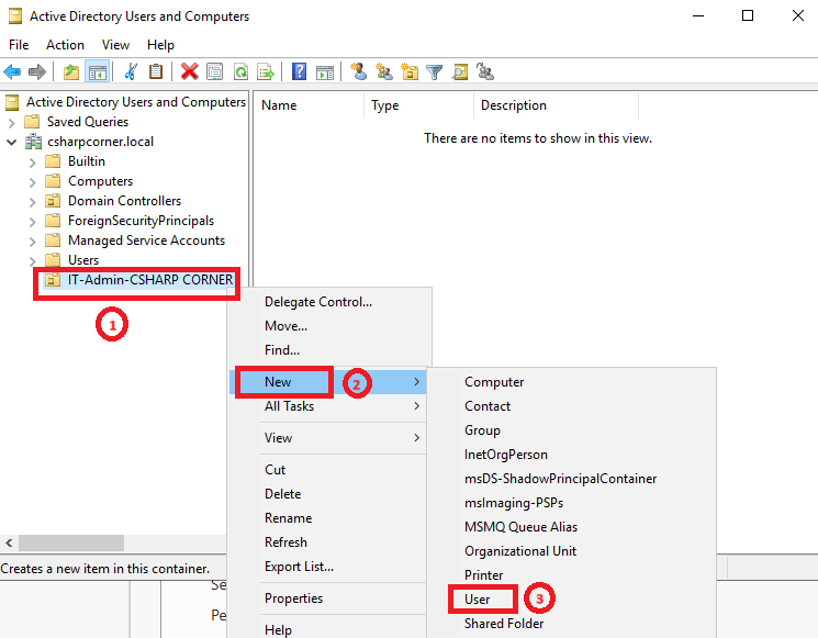 How to Create OU and Users Create in Server