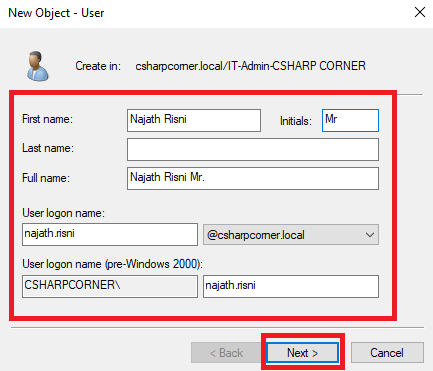 How to Create OU and Users Create in Server