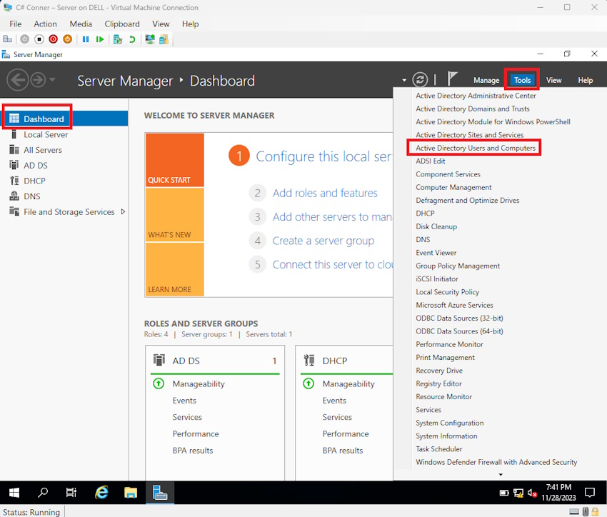 How to Create OU and Users Create in Server