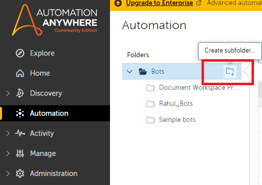 How to create personal folder to save you bots in Automation Anywhere