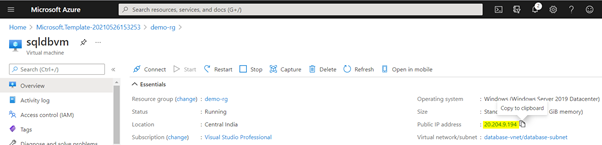 How to create SQL Server 2019 virtual machine and use as database server with minimum cost