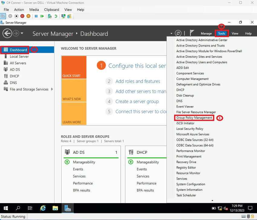 Server Manager Dashboard