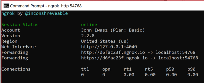 How to Debug an Alexa .NET Core Skill