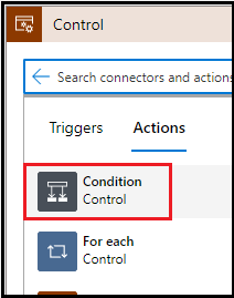 Choose to create a condition