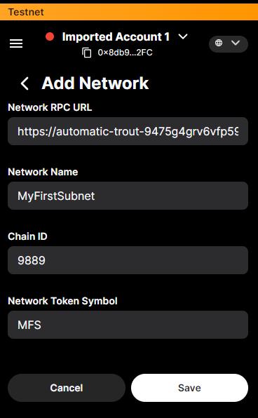 connect network to wallet