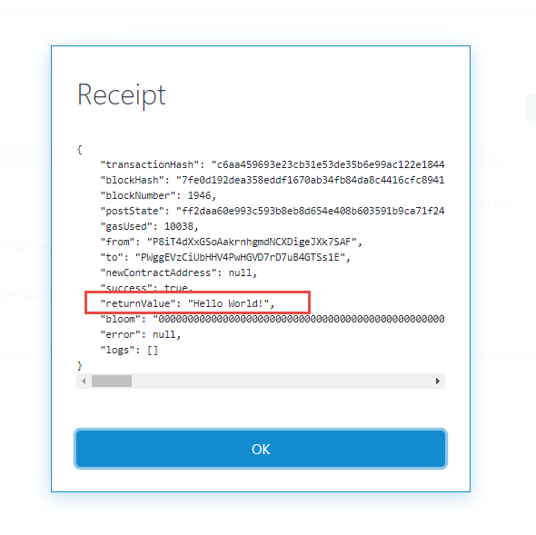 Calling Contract from Cirrus Core Private Net Wallet