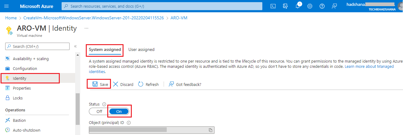 System Assigned Managed Identity