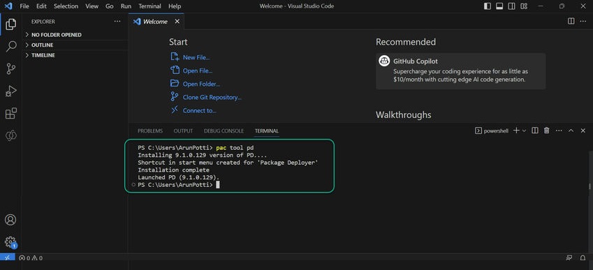 PAckage deployer tool installed