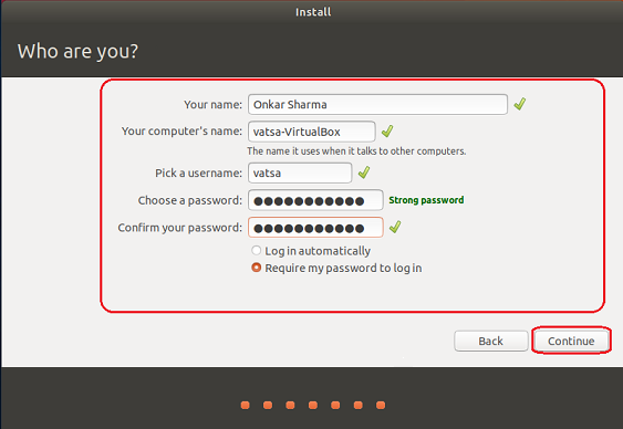 set up your user account